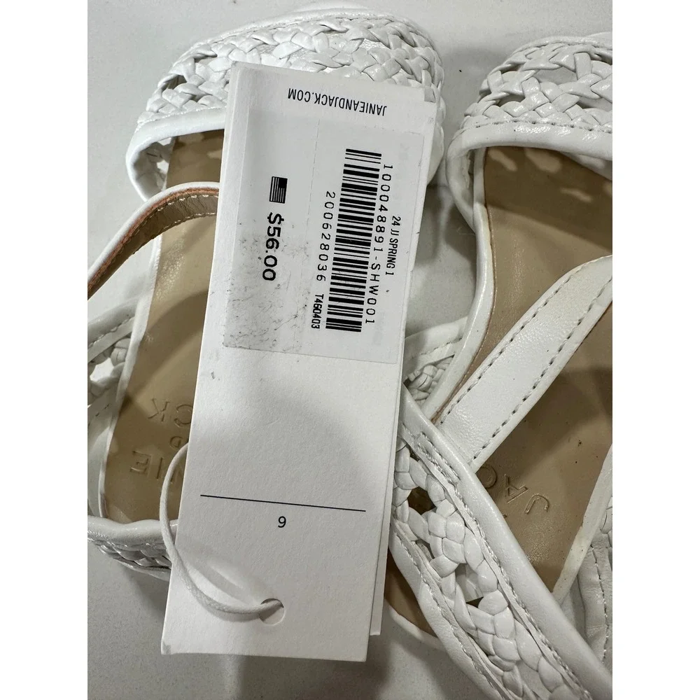 Janie and Jack White Woven Ankle Strap‎ Sandals Size 6 Baby Tod
